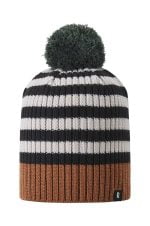 REIMA Detská rebrovaná čiapka s brmbolcom Tipla hnedá Hat with pompom cinnamon brown 5300119B | Welcomebaby.sk