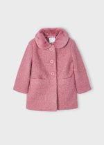 MAYORAL Kabát s umelou kožušinou ružový Teddy coat orchid pink 4409 | Welcomebaby.sk