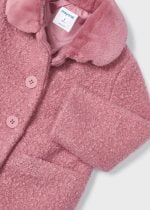 MAYORAL Kabát s umelou kožušinou ružový Teddy coat orchid pink 4409 | Welcomebaby.sk