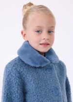 MAYORAL Kabát s umelou kožušinou modrý Teddy coat blue 4409 | Welcomebaby.sk