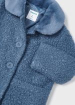 MAYORAL Kabát s umelou kožušinou modrý Teddy coat blue 4409 | Welcomebaby.sk