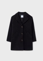 MAYORAL Dievčenský kabát čierny klasický štýlový Coat black 7407 | Welcomebaby.sk