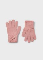 MAYORAL Rukavice s mašľou ružové Knit gloves nude 10586 | Welcomebaby.sk