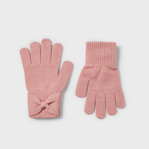 MAYORAL Rukavice s mašľou ružové Knit gloves nude 10586 | Welcomebaby.sk