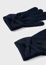 MAYORAL Rukavice s mašľou tmavomodré Knit gloves navy 10586 | Welcomebaby.sk