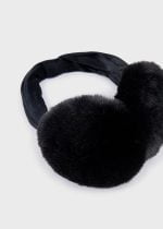 MAYORAL Kožušinová čelenka čierna chránič na uši Girl fur earmuffs 10609 | Welcomebaby.sk