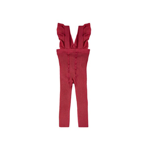 CÓNDOR Pančuchy na traky bordové s volánom bez nožičiek Flounced Suspender Cotton Leggings burgundy 2401 | Welcomebaby.sk