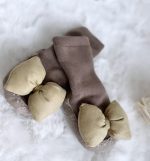 W BABY Ponožky s mašľou hnedé Socks with bow brown | Welcomebaby.sk