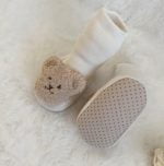 W BABY Ponožky s macom krémové Socks with teddy bear cream | Welcomebaby.sk