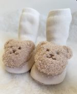 W BABY Ponožky s macom krémové Socks with teddy bear cream | Welcomebaby.sk