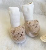 W BABY Ponožky s macom krémové Socks with teddy bear cream | Welcomebaby.sk