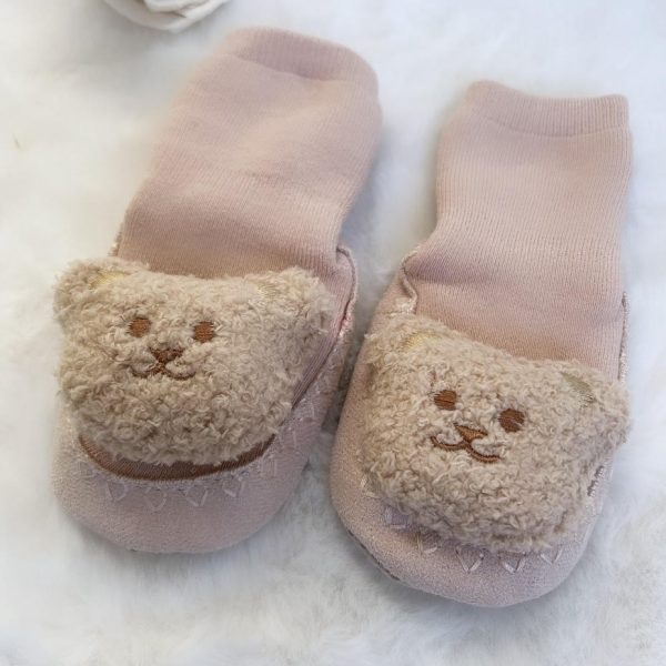 W BABY Ponožky s macom pudrovo ružové Socks with teddy bear pink | Welcomebaby.sk