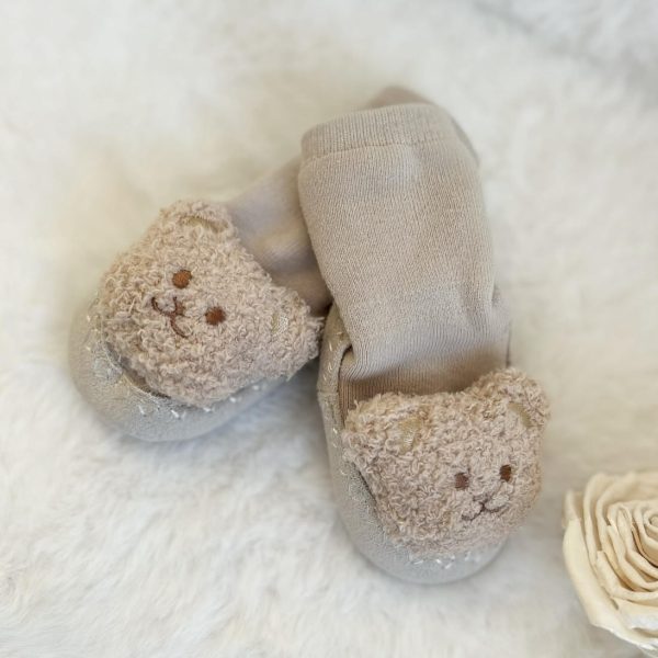 W BABY Ponožky s macom béžové Socks with teddy bear beige | Welcomebaby.sk
