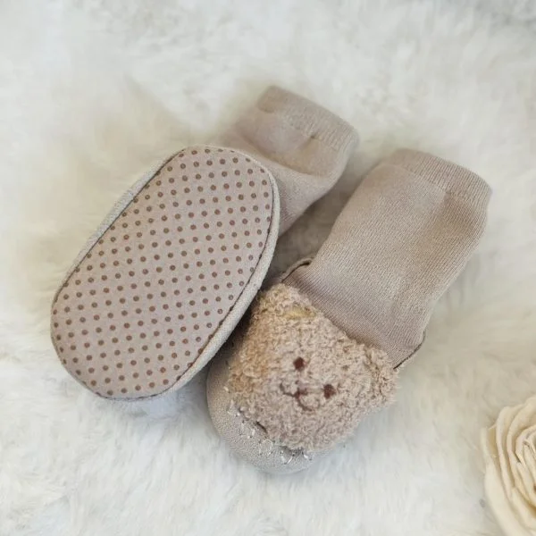 W BABY Ponožky s macom béžové Socks with teddy bear beige | Welcomebaby.sk