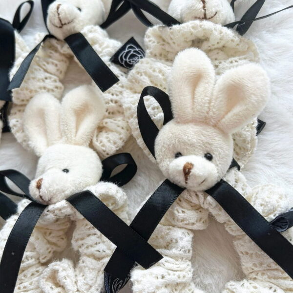 W BABY Gumička so zvieratkom a mašľou béžová Rubber band with animal and bow beige | Welcomebaby.sk