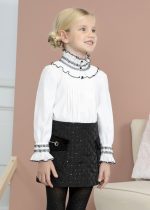 ABEL & LULA Vzorovaná sukňa čierna s flitrami Skirt black 5517 | Welcomebaby.sk