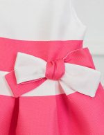 ABEL & LULA Pruhované šaty s mašľou ružové Girls dress white and pink 5026 | Welcomebaby.sk