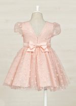 ABEL & LULA Tylové šaty s opaskom s mašľou marhuľové Girls tulle sequin dress pastel 5023 | Welcomebaby.sk
