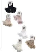 NENA BEBE Rebrované ponožky béžové s tylovým volánom Socks tulle beige 5039 | Welcoembaby.sk