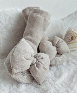 Teplé ponožky vpredu s veľkou mašľou | Welcomebaby.sk