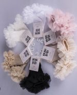 NENA BEBE Rebrované ponožky maslové s tylovým volánom Socks tulle butter 5039 | Welcomebaby.sk