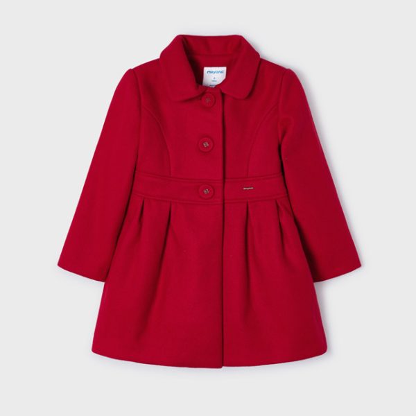 MAYORAL Dievčenský kabát červený Girl formal coat red 4406 | Welcomebaby.sk