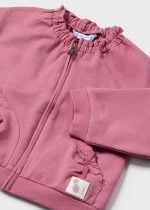 MAYORAL Dievčenská mikina s mašličkami pre bábätká ružová Baby Plush Zip Jacket 1435 | Welcomebaby.sk