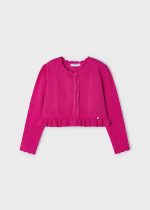 MAYORAL Dievčenský pletený sveter ružový Girl knit cardigan fuchsia 3354 | Welcomebaby.sk