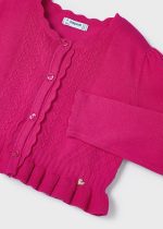 MAYORAL Dievčenský pletený sveter ružový Girl knit cardigan fuchsia 3354 | Welcomebaby.sk