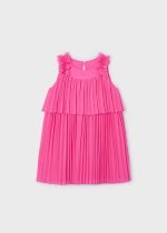 MAYORAL Skladané šaty na ramienka ružové Girl pleated dress fuchsia 3920 | Welcomebaby.sk