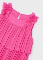 MAYORAL Skladané šaty na ramienka ružové Girl pleated dress fuchsia 3920 | Welcomebaby.sk