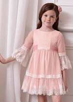 ABEL & LULA Vyšívané šaty s rukávmi Tulle plumeti dress 5046 | Welcomebaby.sk