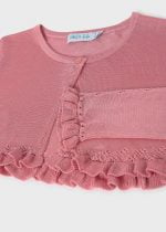 ABEL & LULA Bolerko so zvlneným dizajnom ružové Knit bolero blush 5367 | Welcomebaby.sk