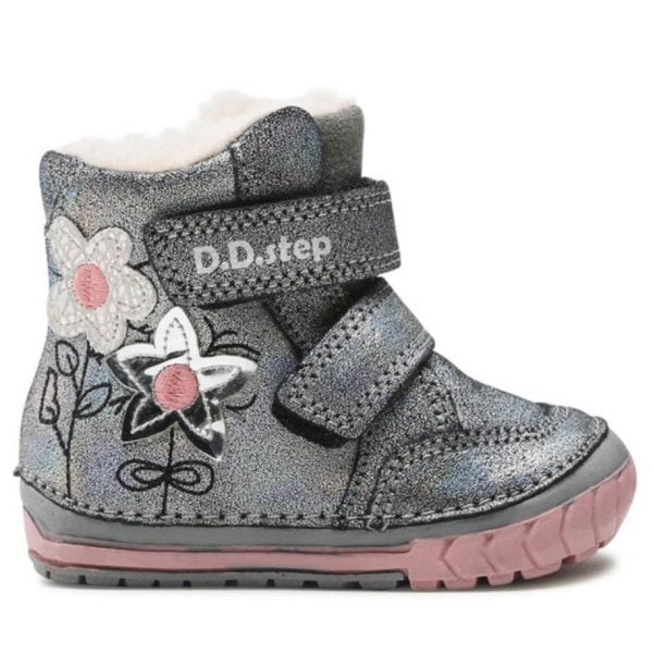 DD STEP Dievčenské čižmy s kvetom Winter shoes W029 767A | Welcomebaby.sk