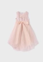 ABEL & LULA Tylové šaty s veľkou mašľou ružové Shimer tulle dress pink 5037 | Welcomebaby.sk