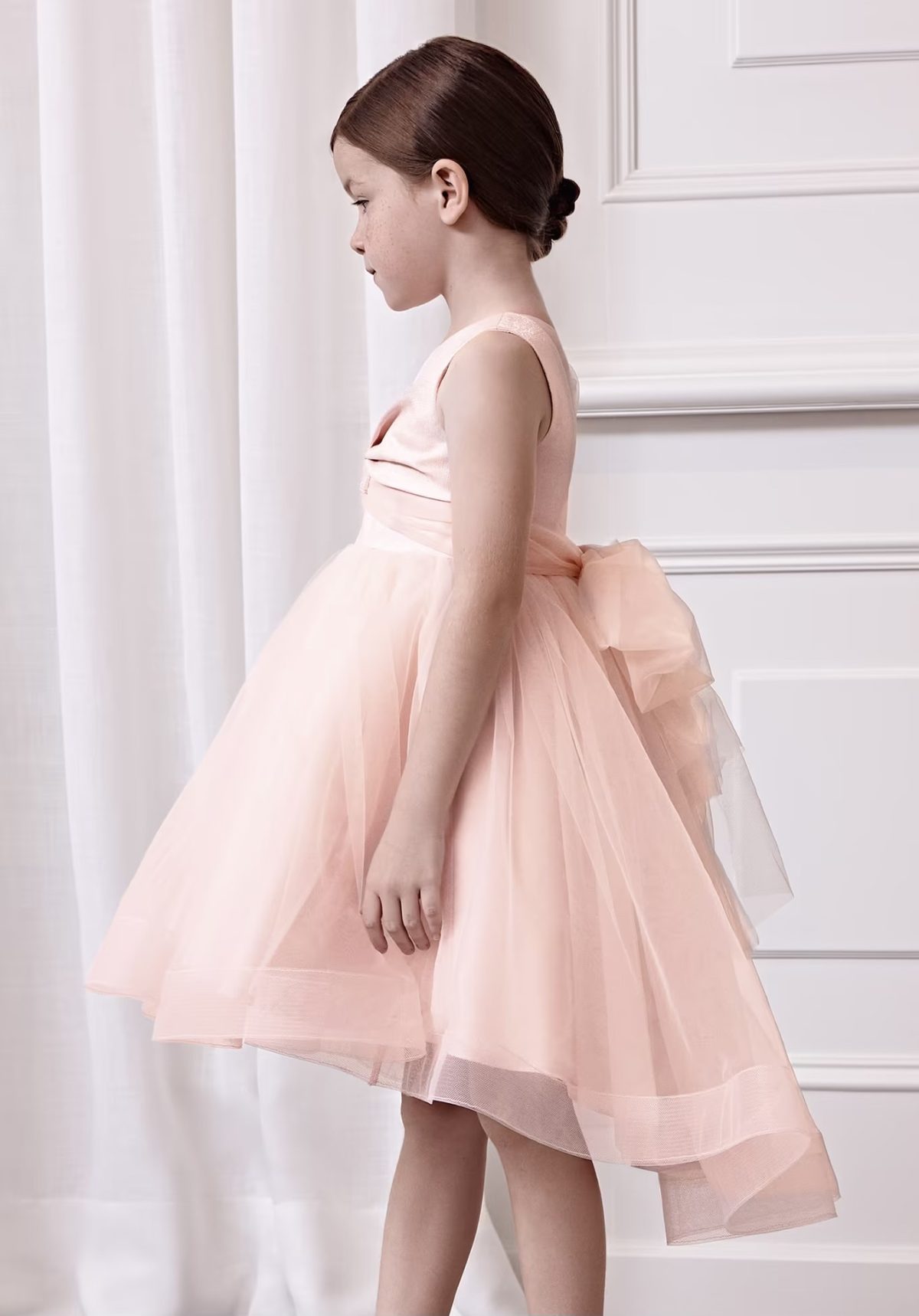 ABEL & LULA Tylové šaty s veľkou mašľou ružové Shimer tulle dress pink 5037 | W