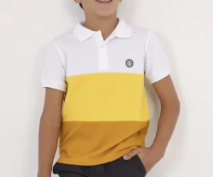 Chlapčenské polo tričko žlté pruhované | Welcomebaby.sk