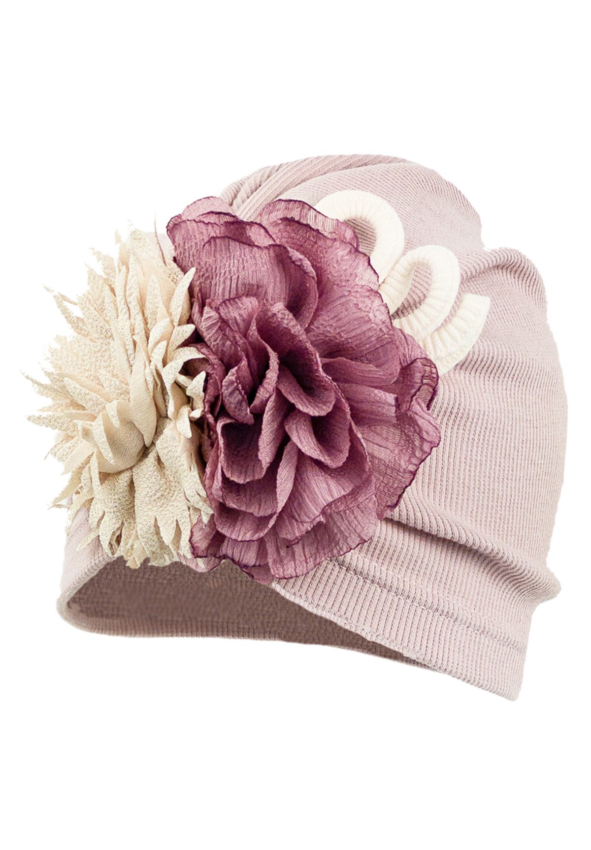 JAMIKS Rebrovaná čiapka s veľkým kvetom BESTA ružová Hat with flower lila JWG064 | Welcomebaby.sk