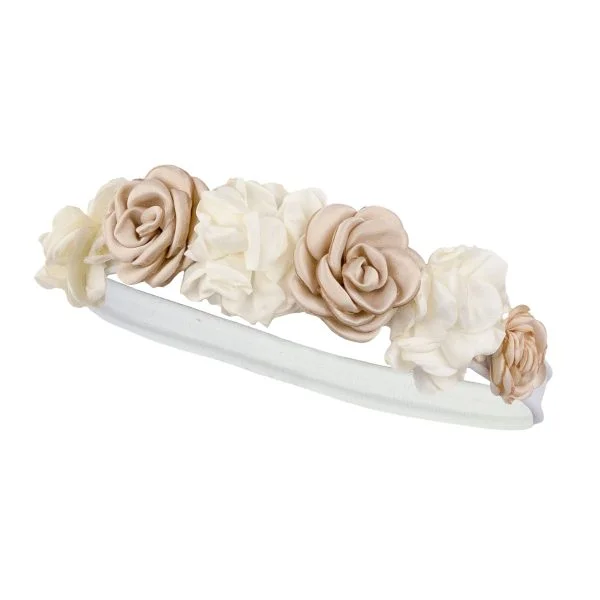 JAMIKS Čelenka s kvetmi CAMI béžová Headband with flowers beige JLG027 | Welcomebaby.sk