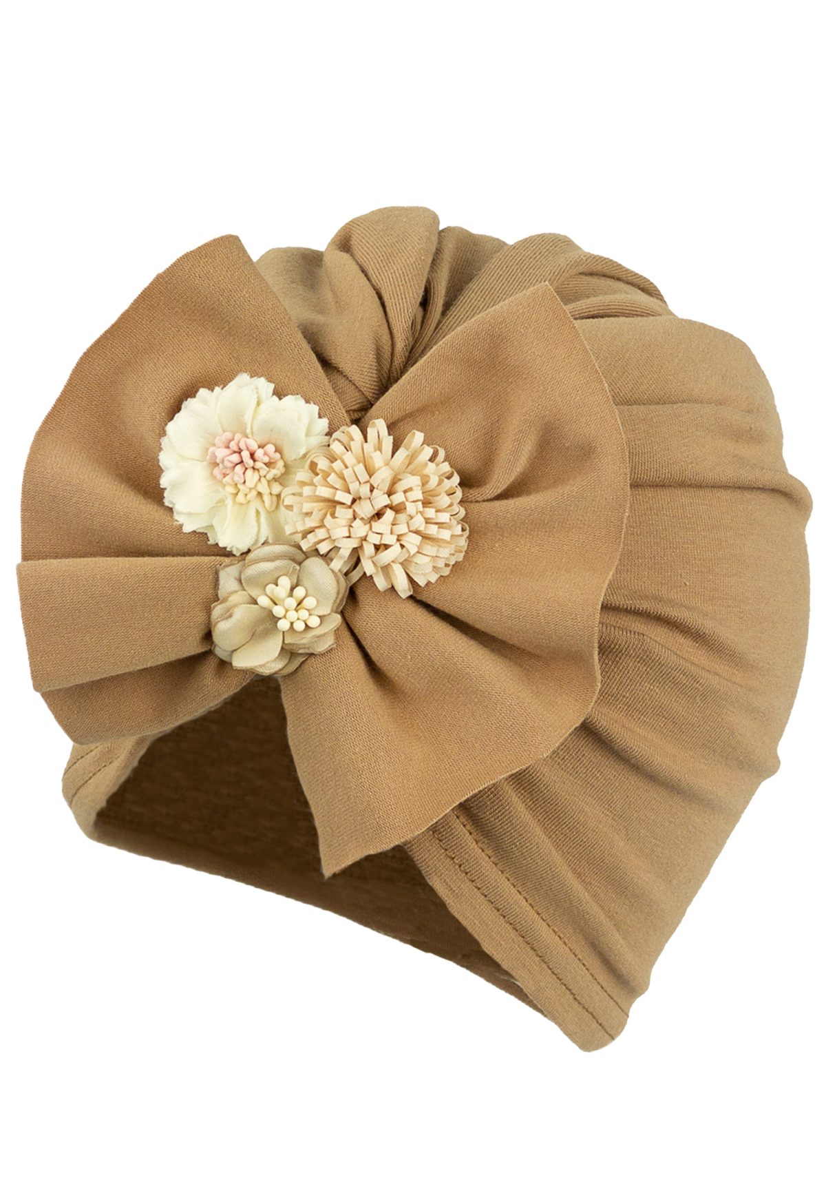 JAMIKS Turban s kvetmi ELINNOR hnedý Turban with flowers caramel JWG143 | Welcomebaby.sk