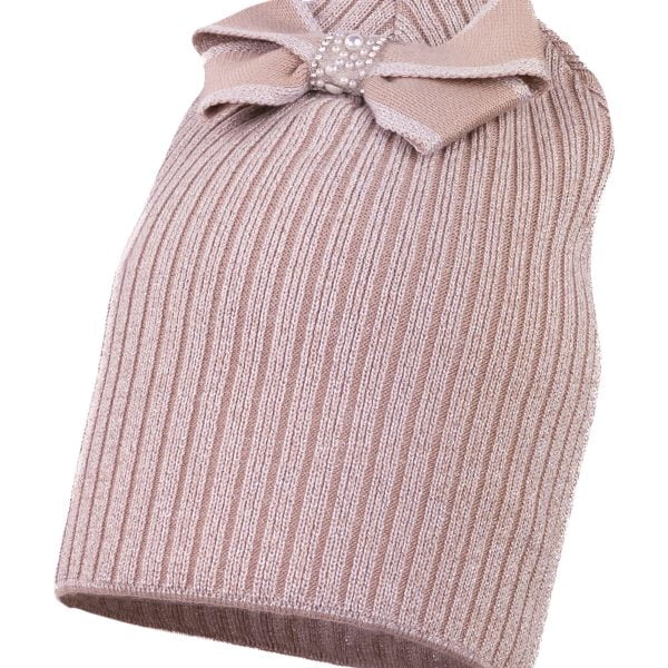 JAMIKS Rebrovaná čiapka s veľkou mašľou LIXA ružová Hat with bow rosa JWG005 | Welcomebaby.sk