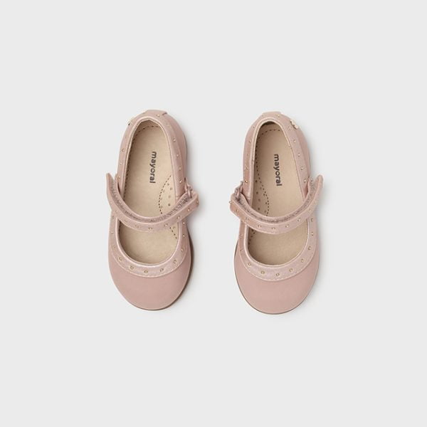 MAYORAL Baleríny ružové vybíjané kožené Ballet studded flats shoes pink 42385 | Welcomebaby.sk