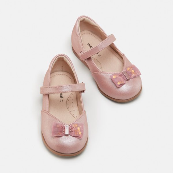 MAYORAL Baleríny s mašľou ružové Baby bow ballet flats rosa 42387 | Welcomebaby.sk