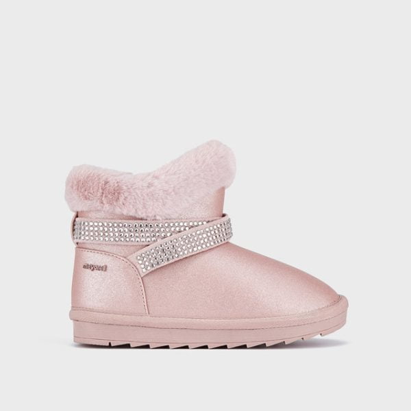 MAYORAL Dievčenské vyššie topánky s kožušinou ružové Girl fur lining ankle boots rosa 44396 | Welcomebaby.sk