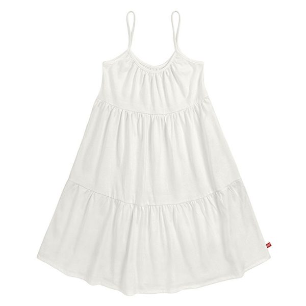 Casual šaty na tenké ramienka plážové jemne krémové Sundress with flounces cream 58921308 | Welcomebaby.sk