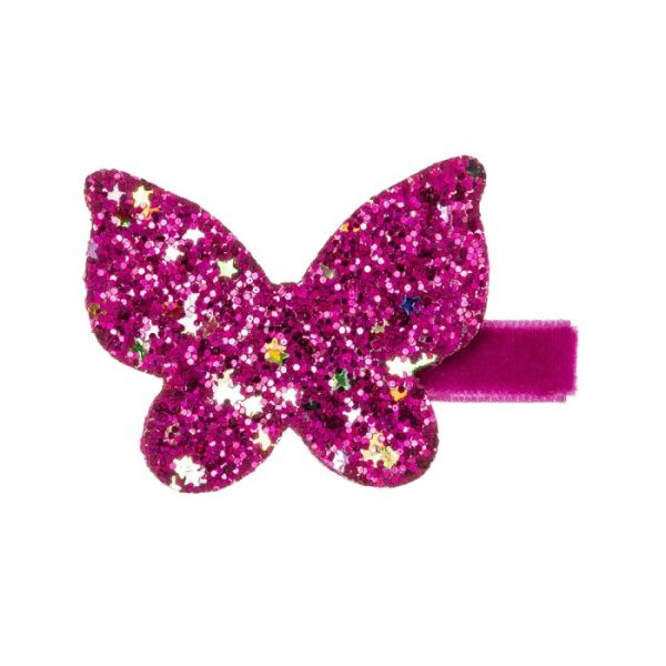 SIENA Sponka sýtoružová s flitrami motýľ Glitter Star Butterfly Hair Clip Fuchsia 204106492 | Welcomebaby.sk