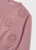 MAYORAL Dievčenský sveter s kvetmi ružový Girl Flower Applique Jumper rose 4478 | Welcomebaby.sk