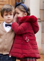 ABEL & LULA Zimná bunda červená s kapucňou a opaskom Belt coat red 5839 | Welcomebaby.sk