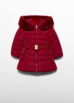 ABEL & LULA Zimná bunda červená s kapucňou a opaskom Belt coat red 5839 | Welcomebaby.sk