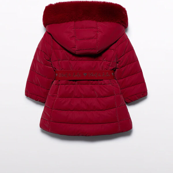 ABEL & LULA Zimná bunda červená s kapucňou a opaskom Belt coat red 5839 | Welcomebaby.sk